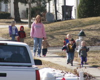 kids on a walk