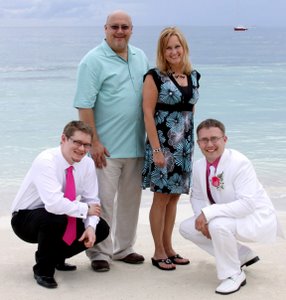 Family on beach