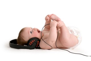 baby with headphones